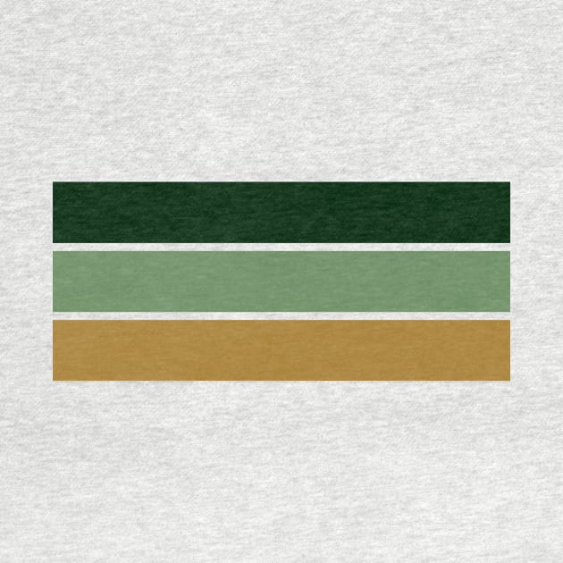 Three Classic Stripes - Forest greens and brown by AbstractIdeas